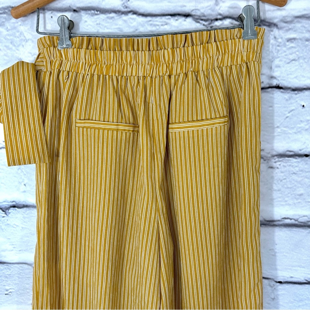 J.O.A. Sz S Just One Answer Wide Leg Cropped Pants Mustard Cream Flowy F… - Picture 6 of 16